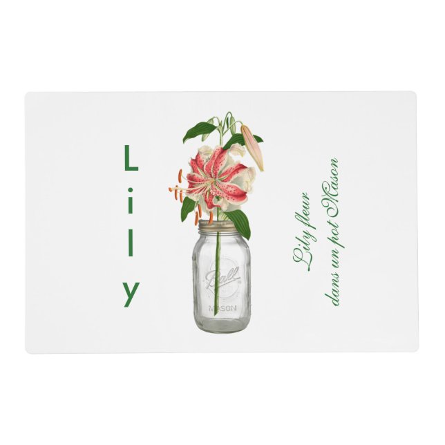 Lily fleur dans un pot Mason Placemat (Front)