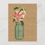 Lily fleur dans un pot Mason Postcard