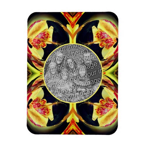 Lily Floral Abstract Frame Create Your Own Photo Magnet