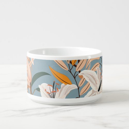 Lily Floral Blue Vintage Print Bowl