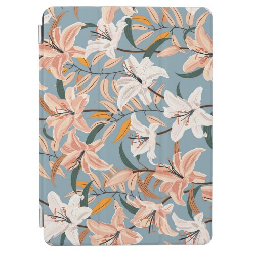 Lily Floral Blue Vintage Print iPad Air Cover