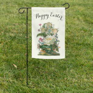 Lily Floral Cross Vintage Easter Religious Garden Flag