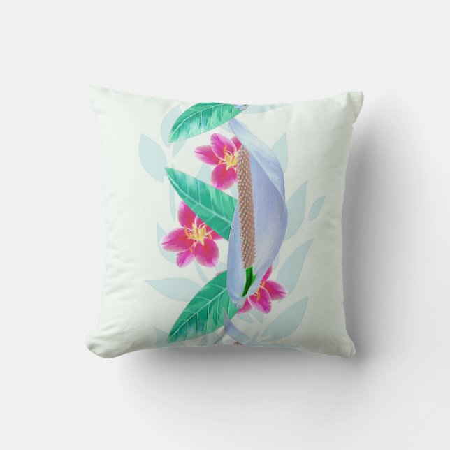 Lily Florals Throw Pillow (Front)