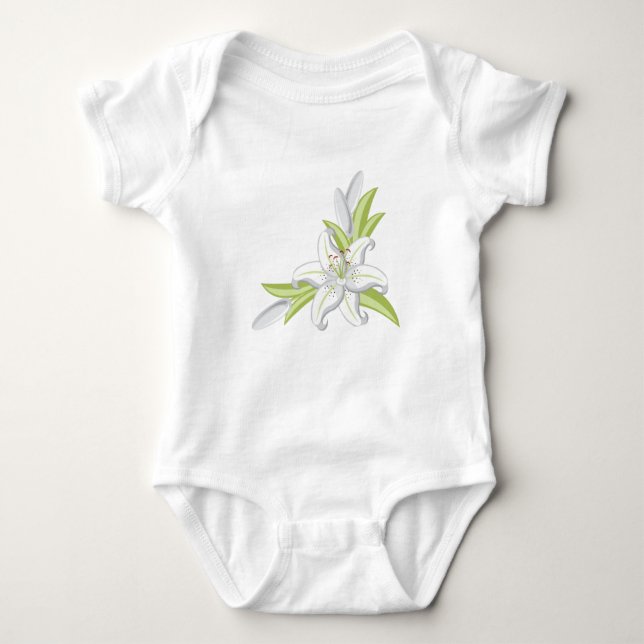 Lily Flower Baby Bodysuit (Front)