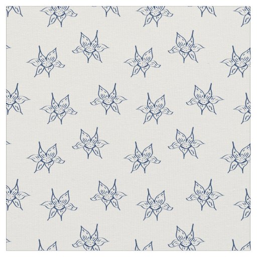 Lily flower drawing pattern fabric