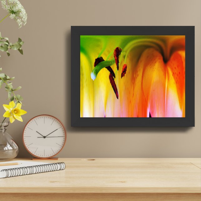 Lily Flower Fantasy Floral Abstract Framed Framed Art (Table Top)