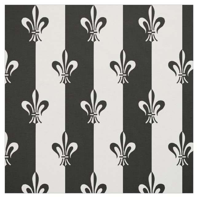 Lily Flower Fleur De Lis Pattern Fabric (Swatch)