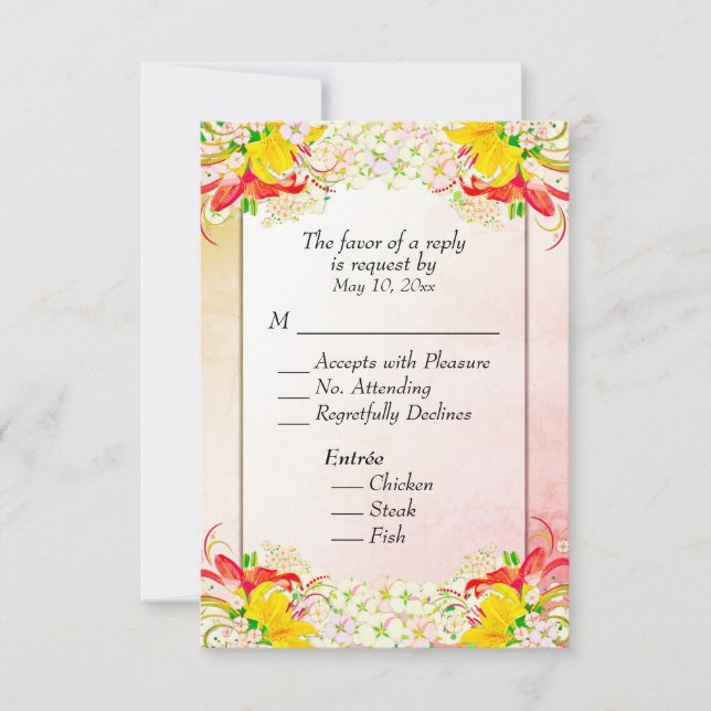 Lily Flower Garden RSVP w Entree Choice (Front)
