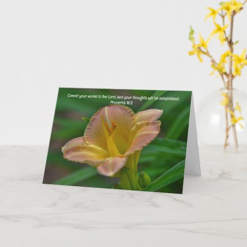 Lily Flower Good Work Bible Verse Care Card