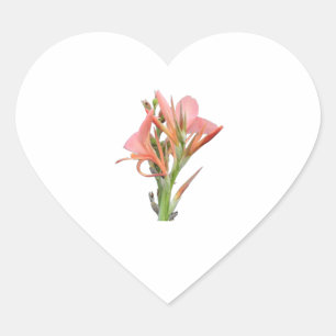 Lily Flower Heart Sticker