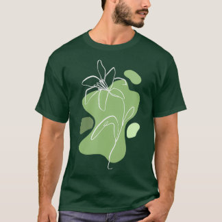 Lily Flower Horticulturist Gardener Floral Line T-Shirt
