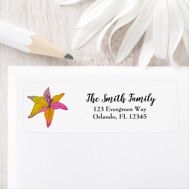 Lily Flower Painting Illustration Label (Insitu)
