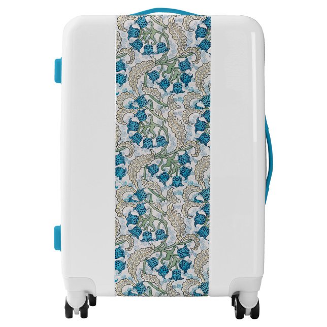 Lily Flower Pattern Suitcases (Blue Lily Travel Luggage!)