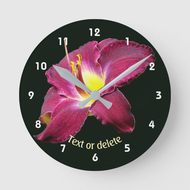Lily Flower Personalized Round Clock (Front)