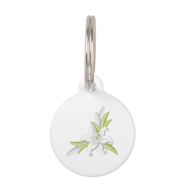 Lily Flower Pet ID Tag (Front)
