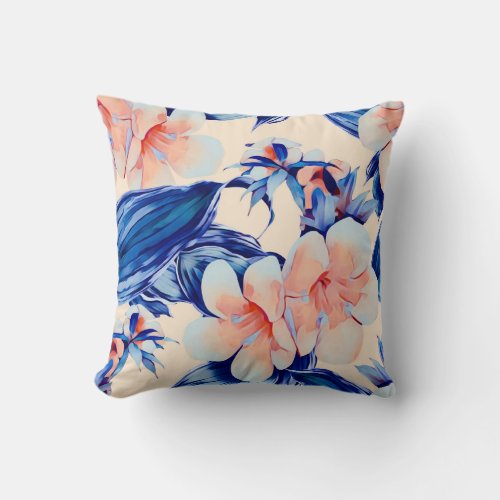 Lily flower seamless pattern  throw pillow