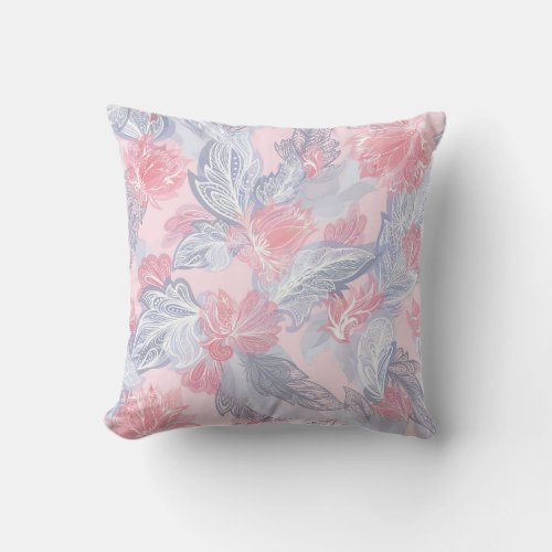 Lily flower seamless pattern  throw pillow