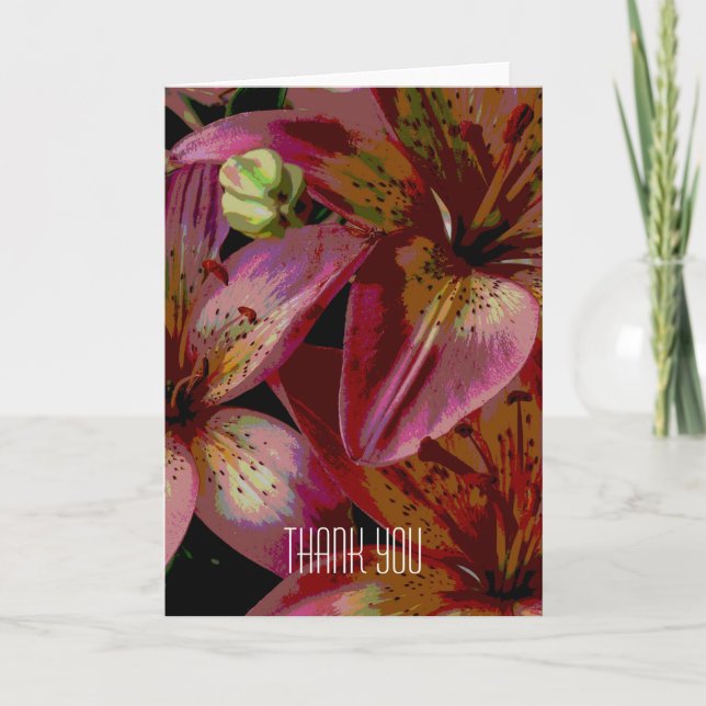 Lily Flower Thank You Card (Front)
