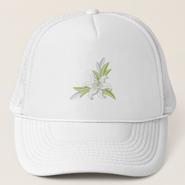 Lily Flower Trucker Hat (Front)