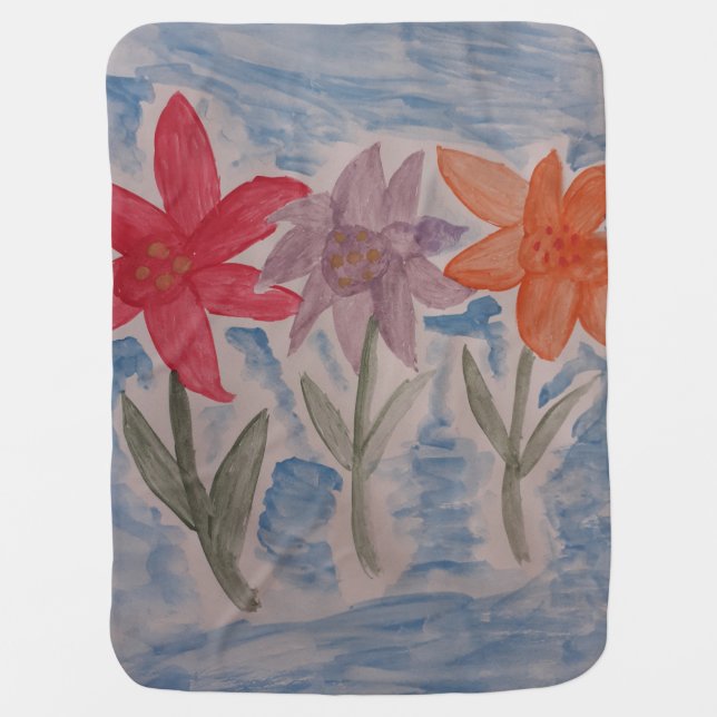 Lily Flowers Baby Blanket (Front)