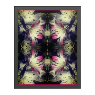 Lily Flowers Black And White Partial Abstract Acrylic Print