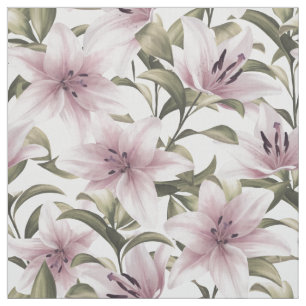 Lily flowers. Floral pattern Fabric