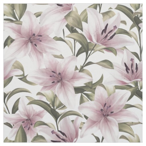 Lily flowers. Floral pattern Fabric