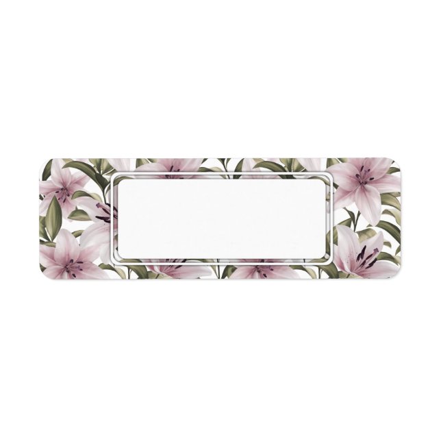 Lily flowers. Floral pattern  Label (Front)