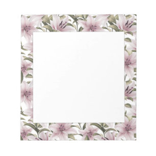 Lily flowers. Floral pattern Notepad