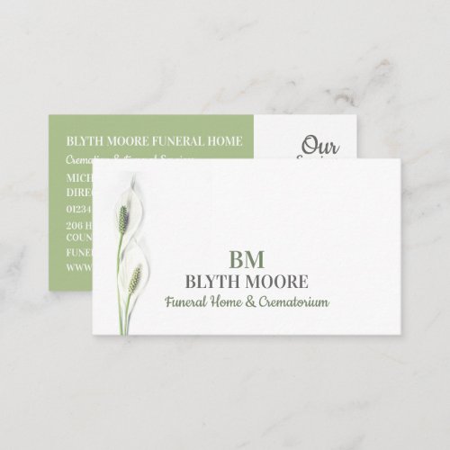 Lily Flowers Funeral Home Directors Business Card