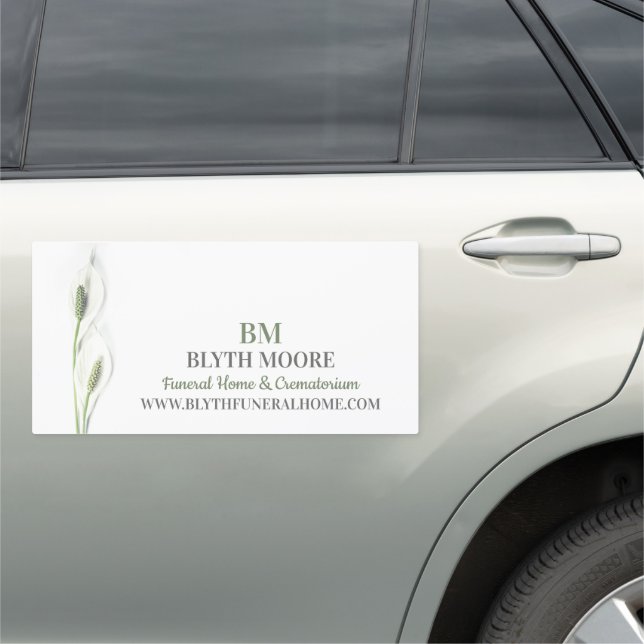 Lily Flowers, Funeral Home, Directors Car Magnet (In Situ)
