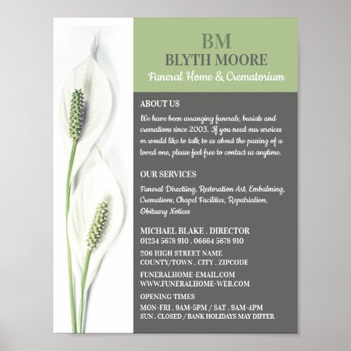 Lily Flowers Funeral Home Directors Poster