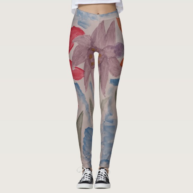 Lily Flowers Leggings (Front)