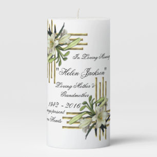 Lily Flowers Memorial Candles Decoration