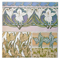 Lily Flowers of Art Nouveau Style, Mucha
