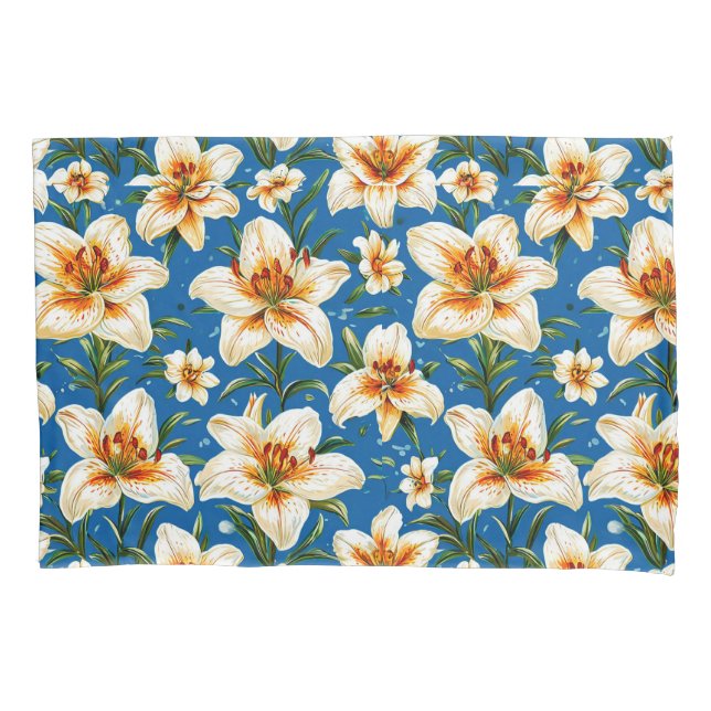 Lily flowers pillow case (Front)