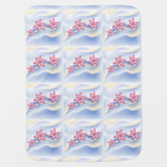 Lily Flowers Swaddle Blanket (Front)
