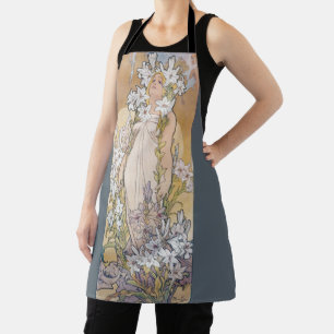 Lily (Four Flowers), Alphonse Mucha Apron