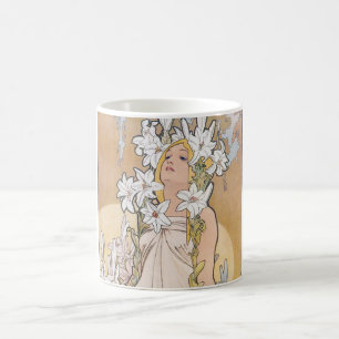 Lily (Four Flowers), Alphonse Mucha Coffee Mug