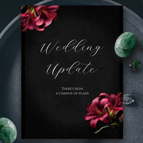 Lily Gothic Wedding Postponement Cancellation Postcard