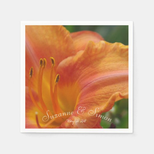 Lily in Orange Paper Napkins