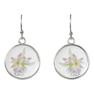 Lily in pitcher Ear Rings Earrings