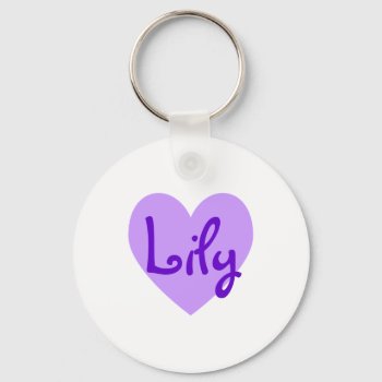 Lily In Purple Keychain by purplestuff at Zazzle