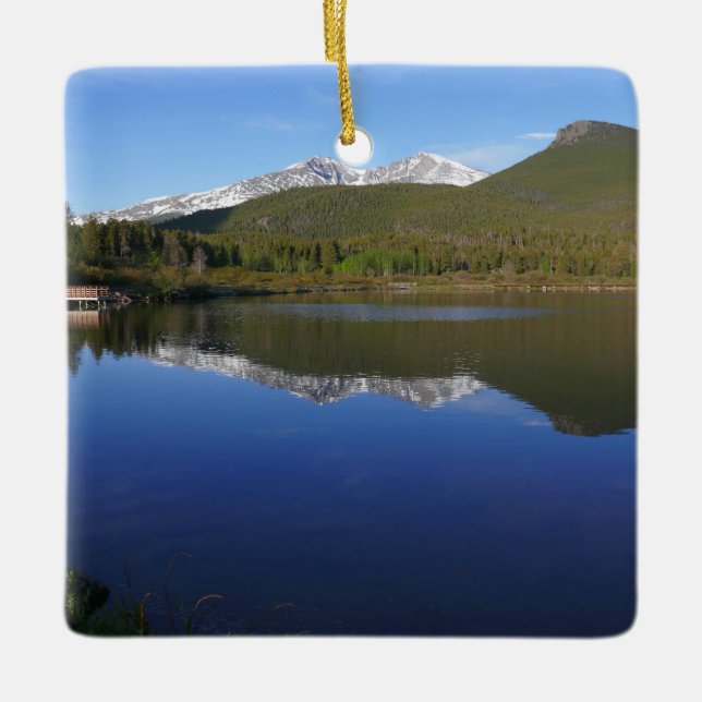 Lily Lake at Rocky Mountain National Park Ceramic Ornament (Front)