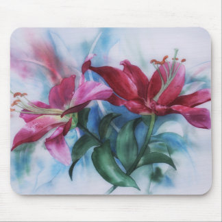 Lily Lilies Watercolor Art Mouse Pad