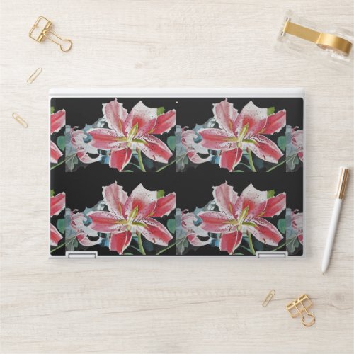 Lily Lillies Red flower floral pattern Laptop Skin