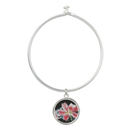 Lily Lillies Watercolor flower Silver Necklace Bangle Bracelet