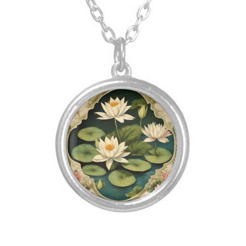 Lily Locket Silver Plated Necklace