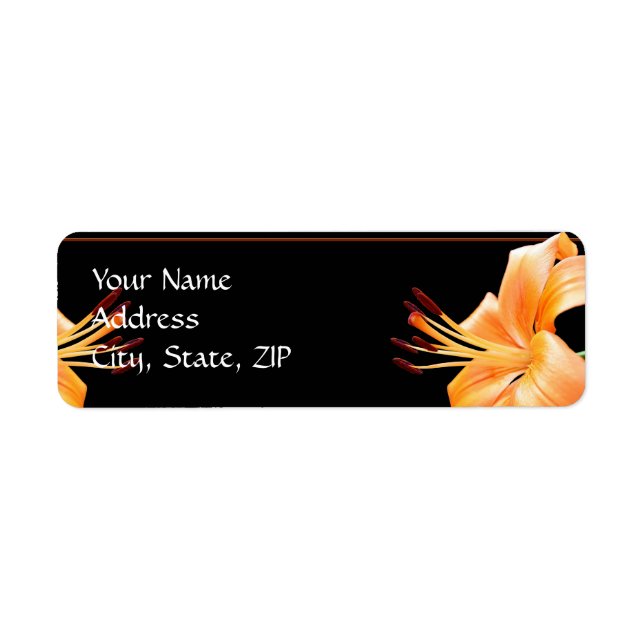 Lily Love: Orange Lily on Black Label (Front)