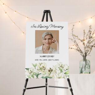 Lily Memorial Photo Funeral Foam Board